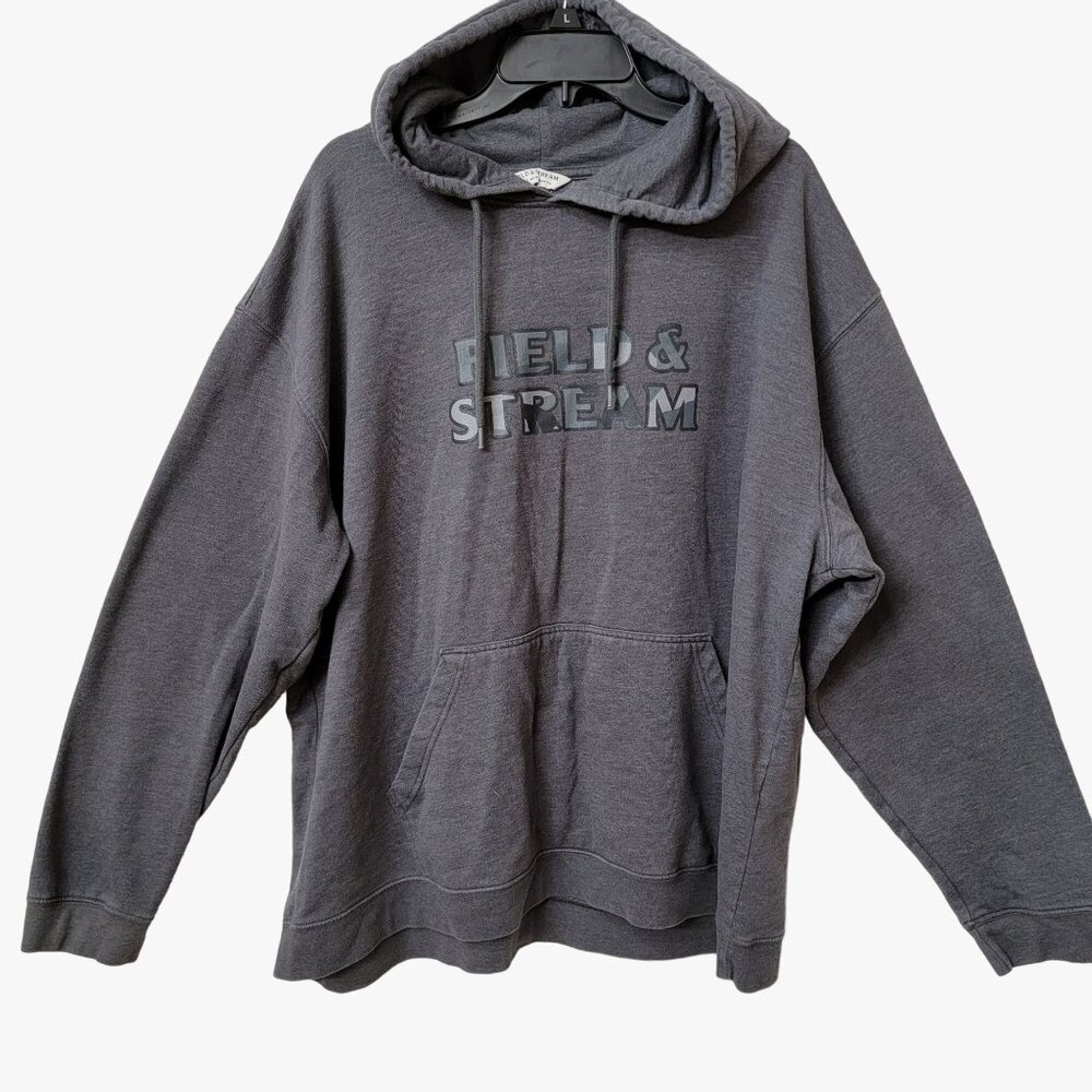 Field & Stream‎ Mens 2XL Gray Hoodie Sweatshirt Front Pocket Draw strings